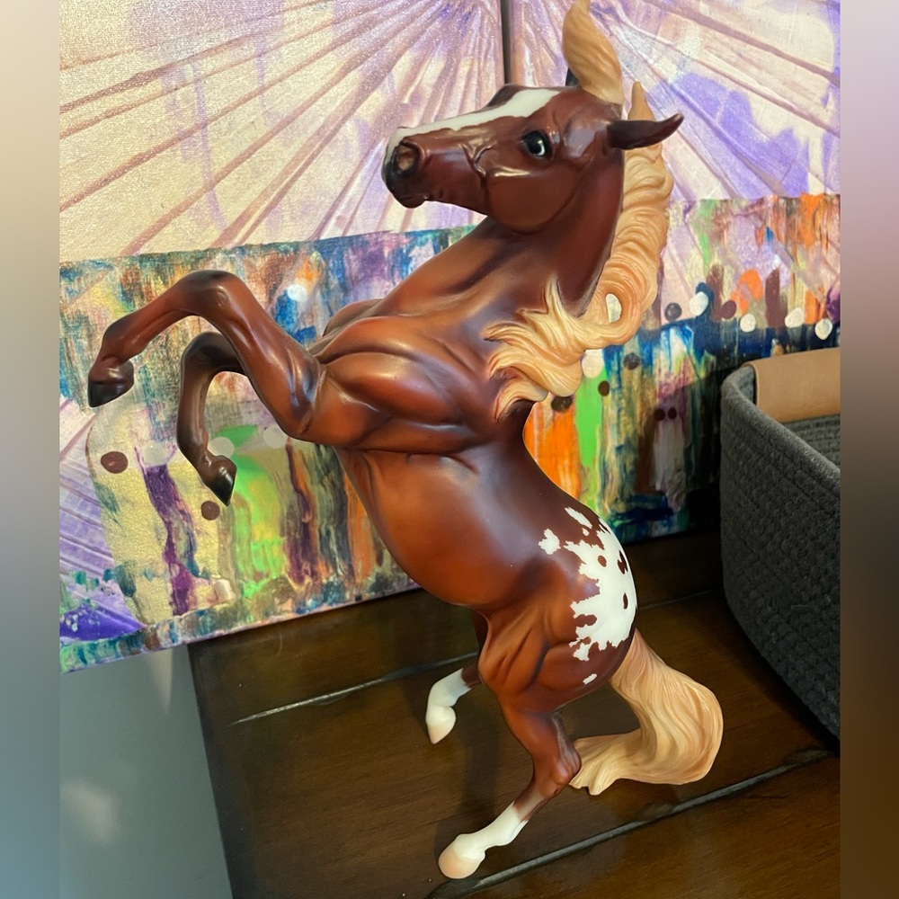 Rearing Spotted Mustang Stallion Breyer Horse Parade of Breeds Collectible